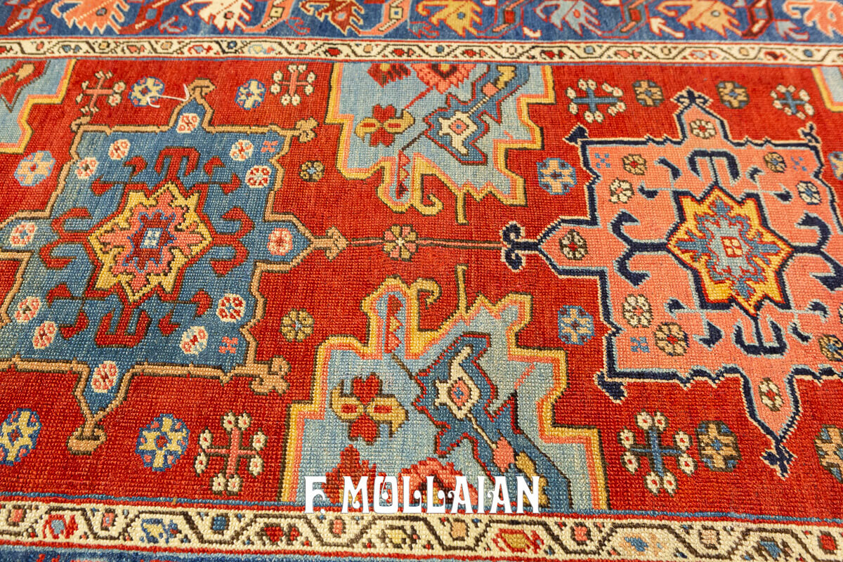 Antique Heriz Serapi Rug Red Color n°:102605